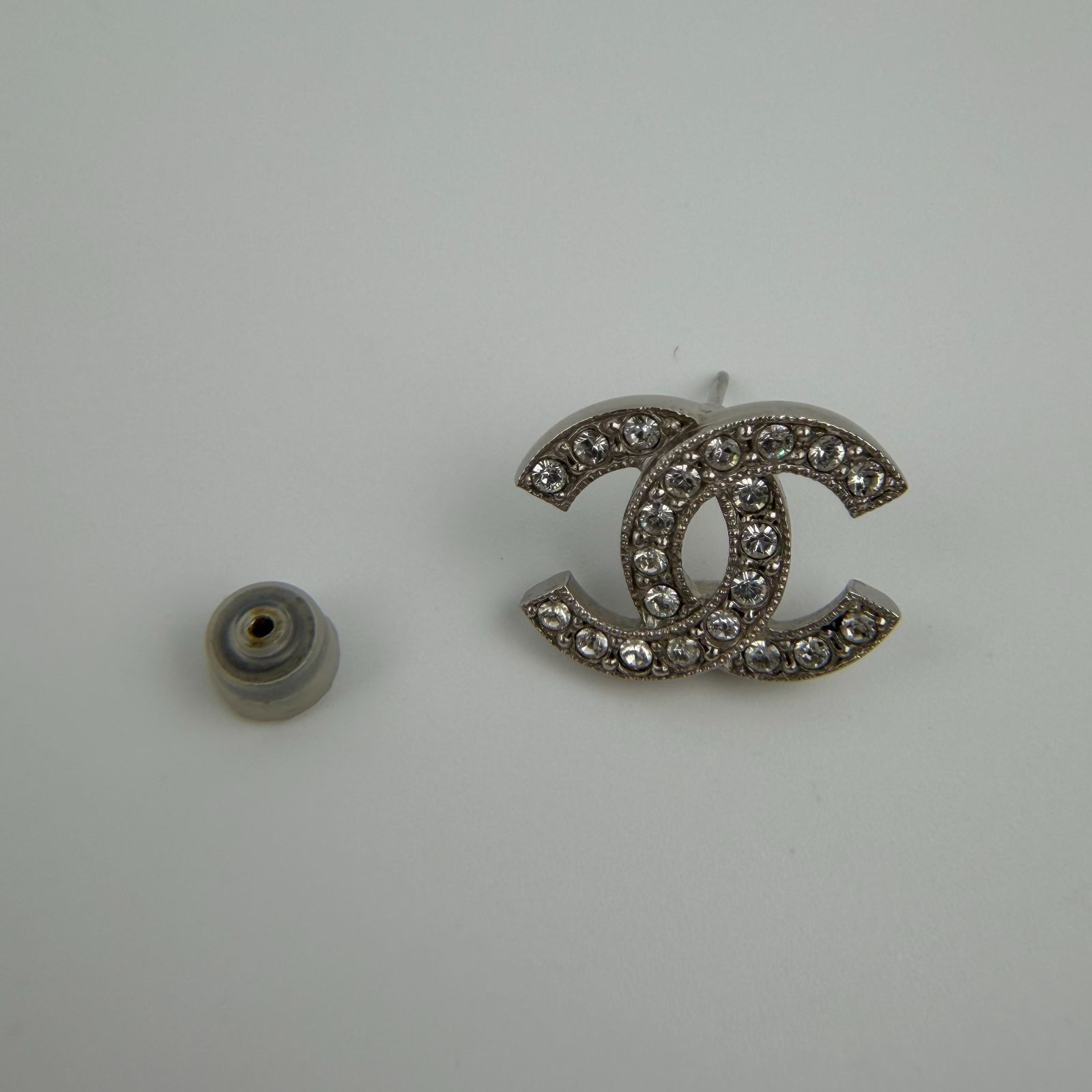 中古】CHANEL シャネル ココマーク 片耳ピアス ラインストーン 