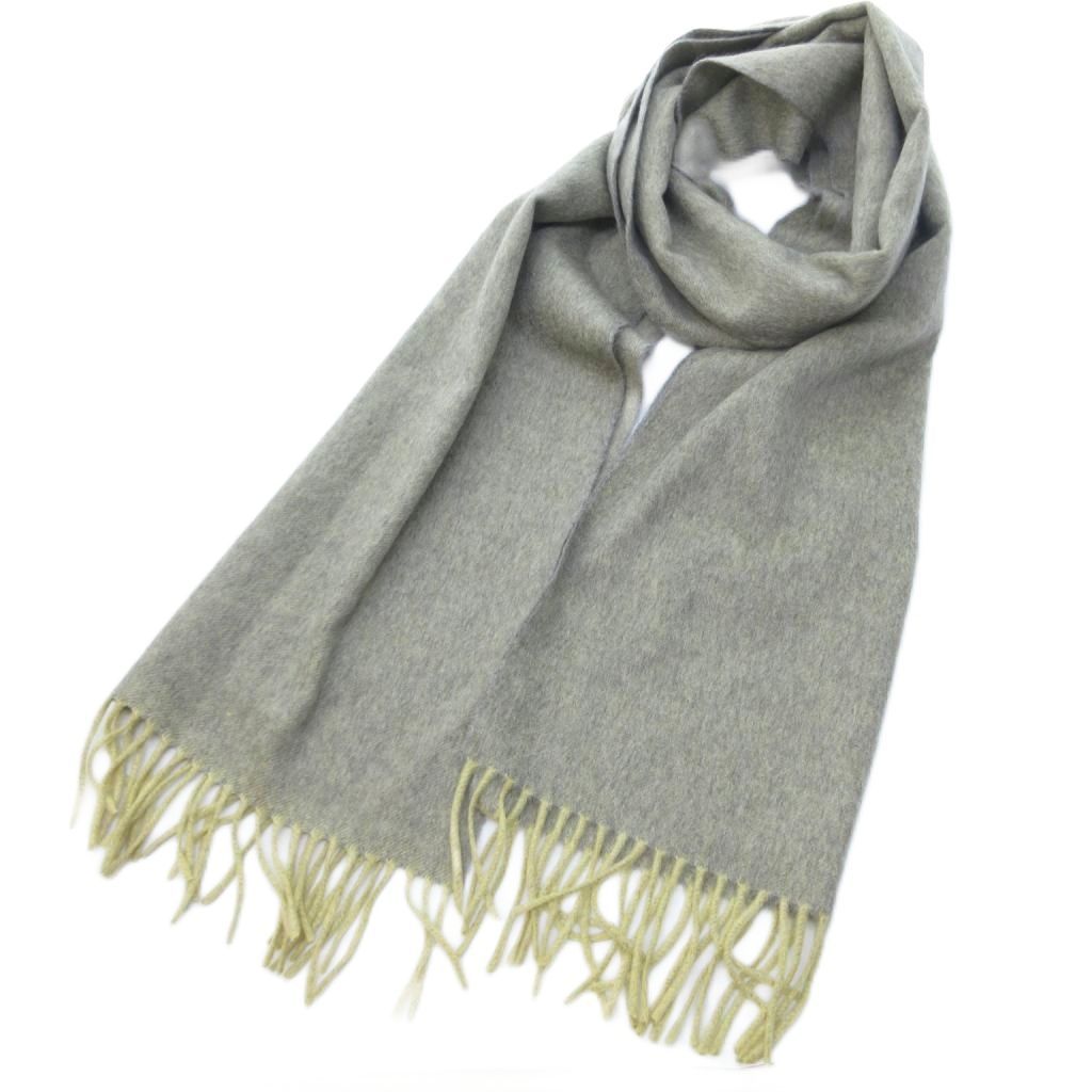 エルメネジルドゼニア Ermenegildo Zegna 美品 カシミヤ100％ マフラー フリンジ グレー /HW IBO95