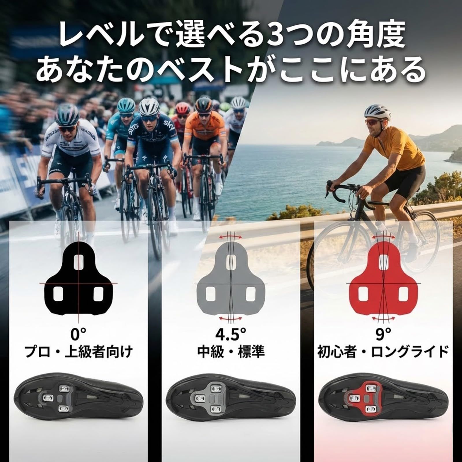 ルボナリエ Look KEO 互換 ロードバイク用 ビンディングペダル 