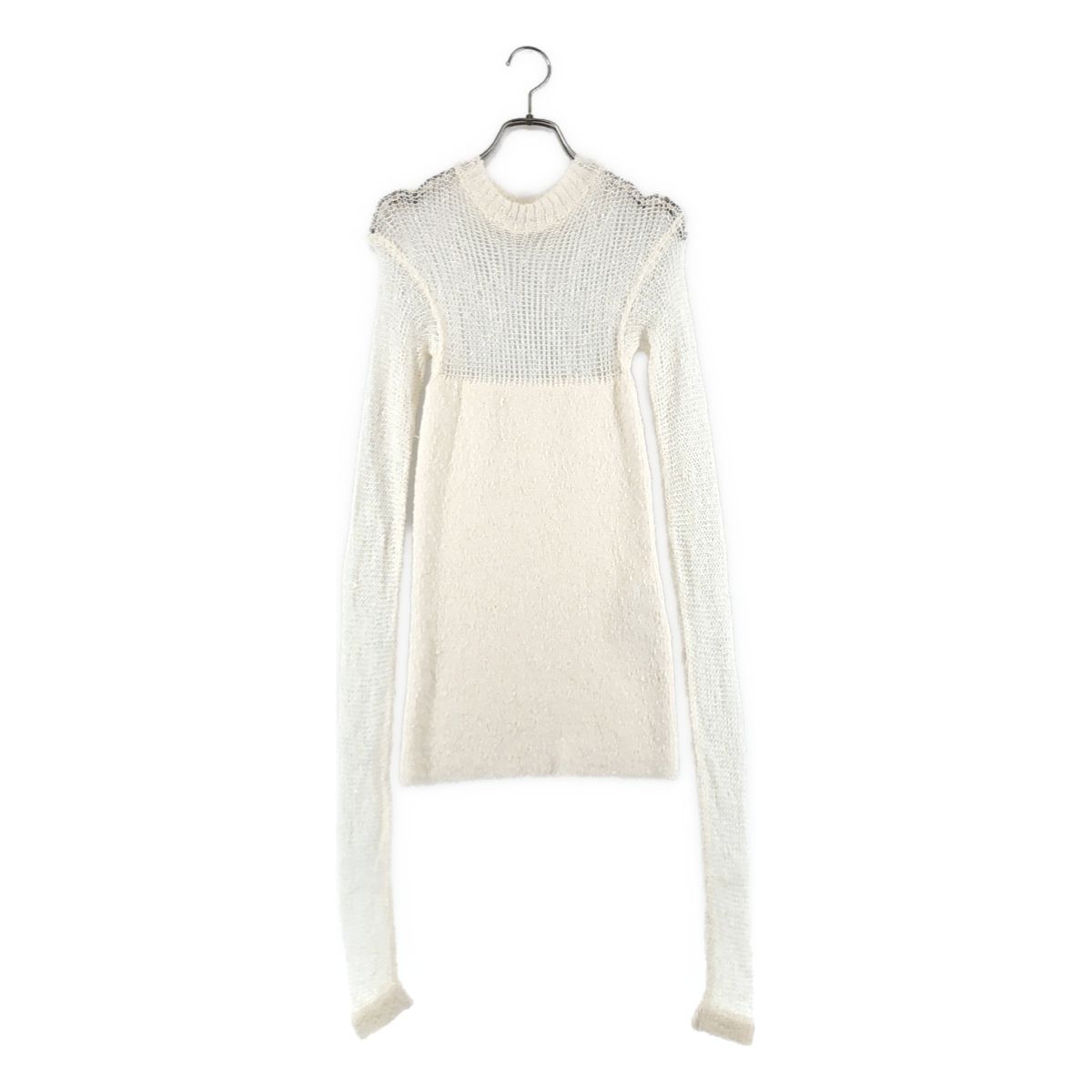 JIL SANDER / ジルサンダー | ストレッチ ロングスリーブ ローゲージニット | 34 | ホワイト | レディース