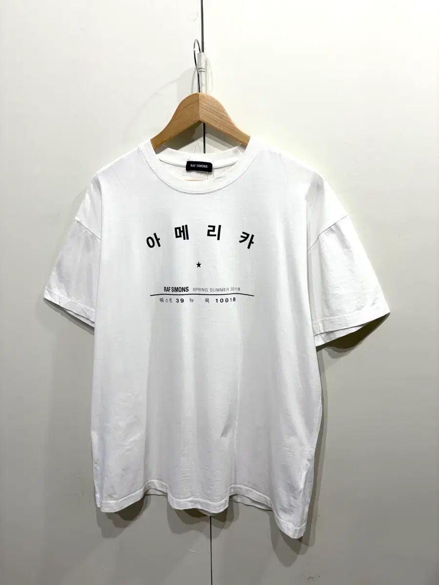 メンズ 18SS RAF SIMONS ラフ シモンズ アメリカ 半袖 Tシャツ