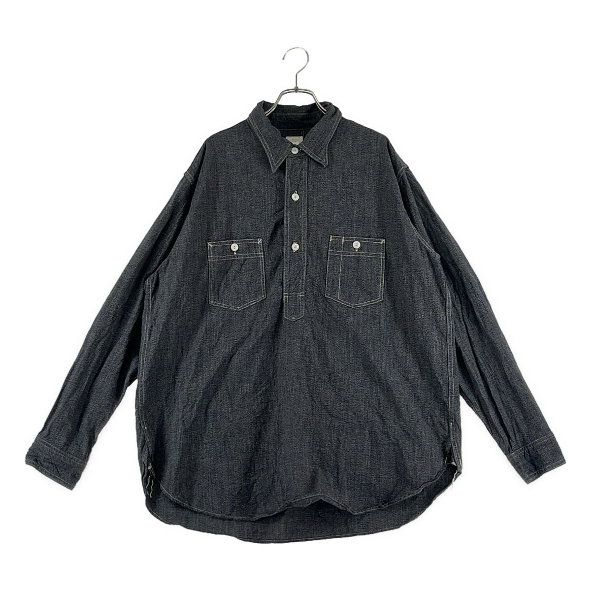 POST O'ALLS / ポストオーバーオールズ | NO.2 SHIRTS デニムシャツ | L | ブラック | メンズ