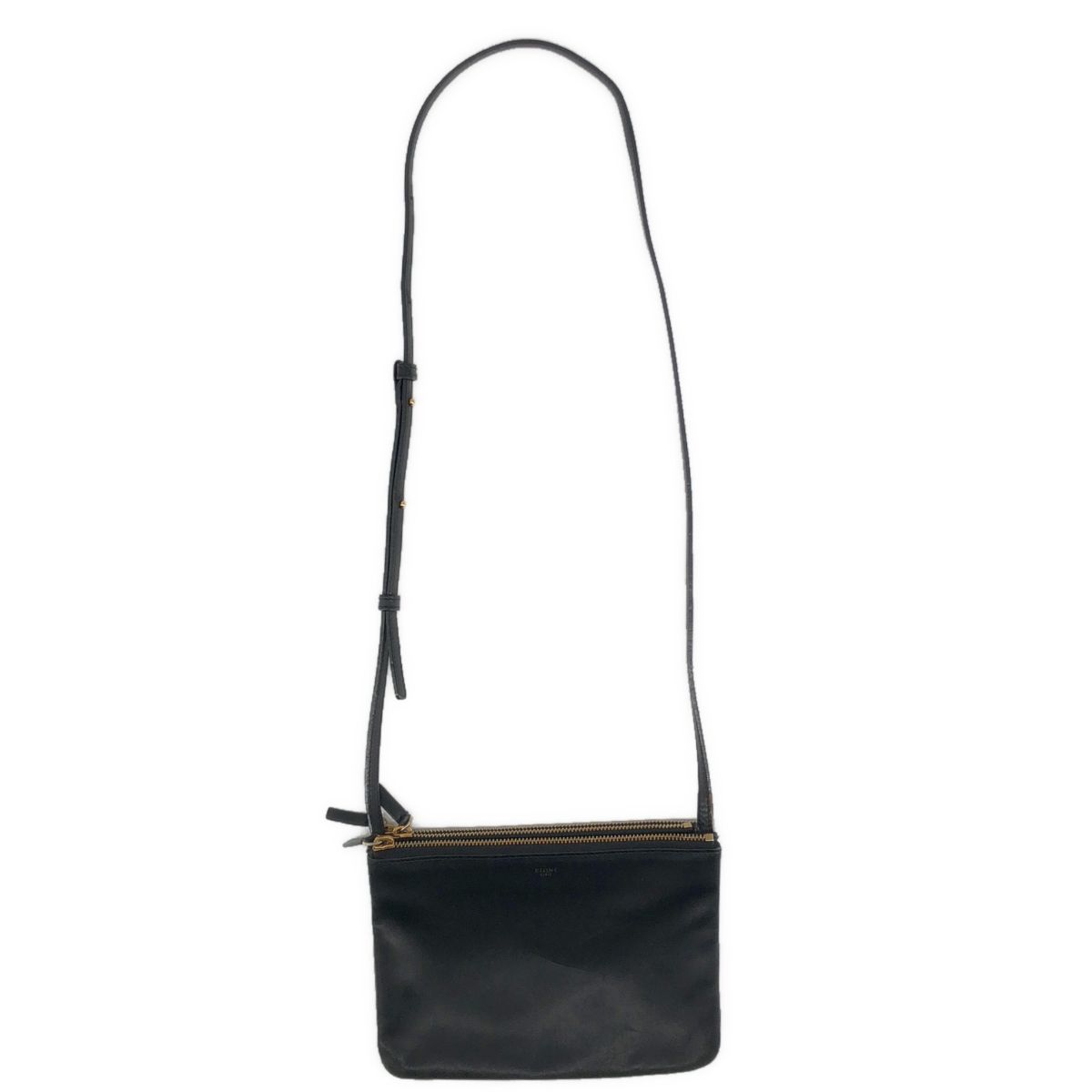 CELINE / セリーヌ | TRIO / トリオ ロゴ ショルダーバッグ | ブラック | レディース