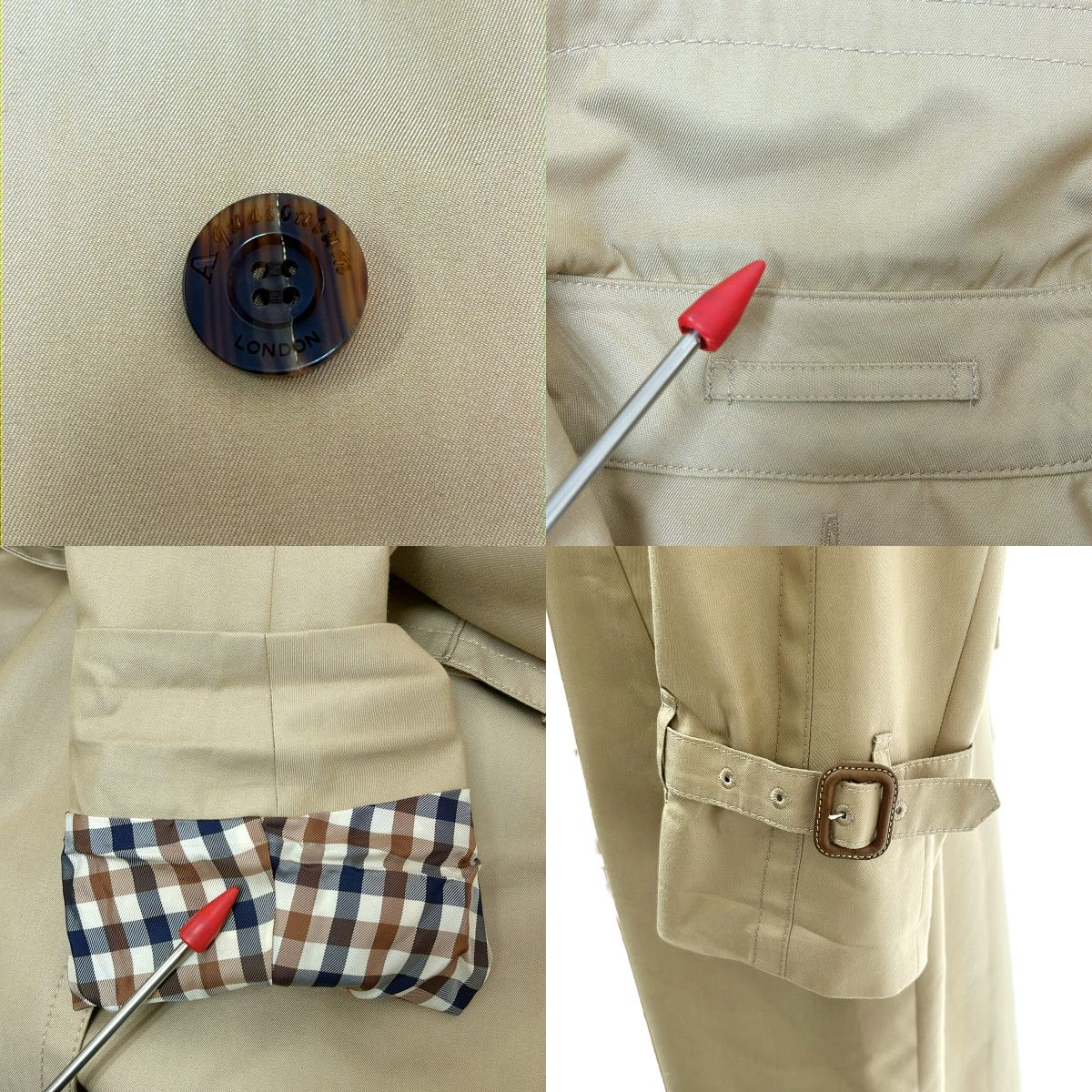 AQUASCUTUM / アクアスキュータム | ベルテッド ロゴボタン トレンチ