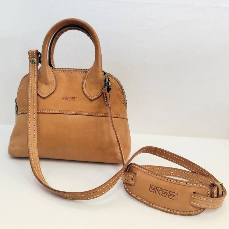 BREE ショルダーバッグ ハンドバッグ 2WAY ヌメ革 キャメル レザー