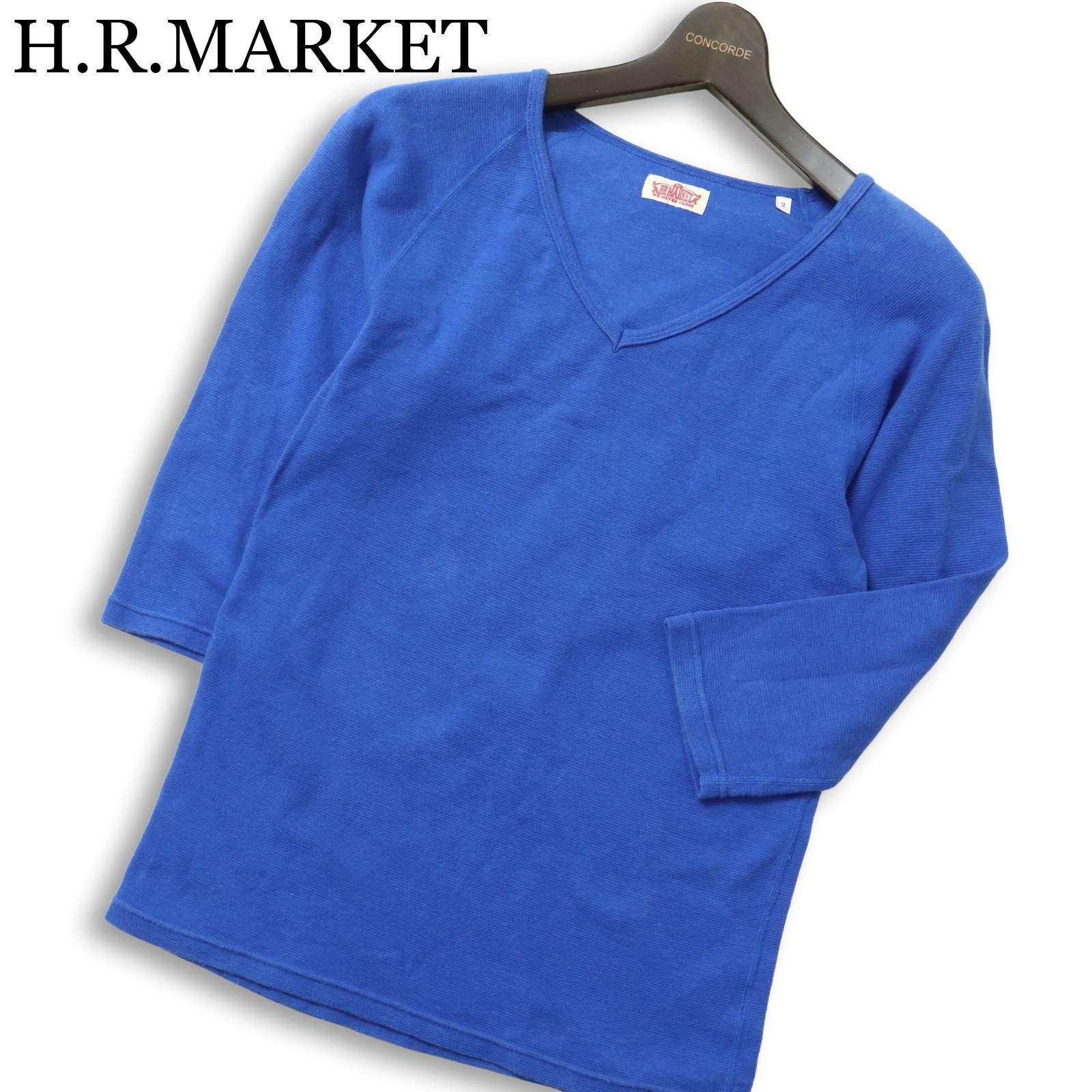 H.R.MARKET ハリウッドランチマーケット H刺繍☆ 七分袖 ストレッチ 