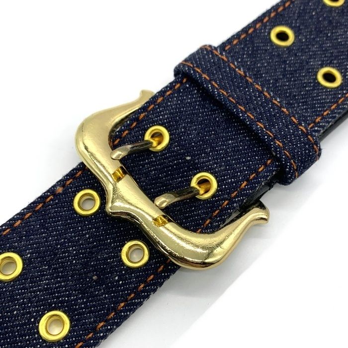 EVISU エヴィス チェック 革 デニム サスペンダー - メルカリ
