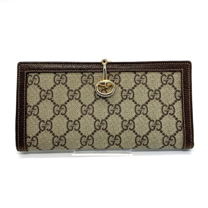 GUCCI グッチ GGキャンバス ホースビット 長財布 オールドグッチ