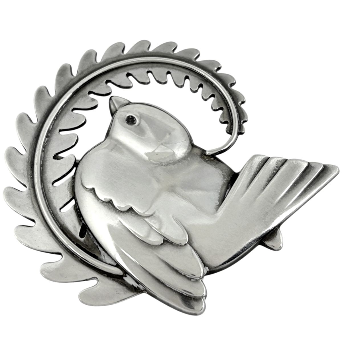 ジョージジェンセン Georg Jensen バードモチーフ ブローチ 鳥 シルバー925 シルバー レディース 【中古】