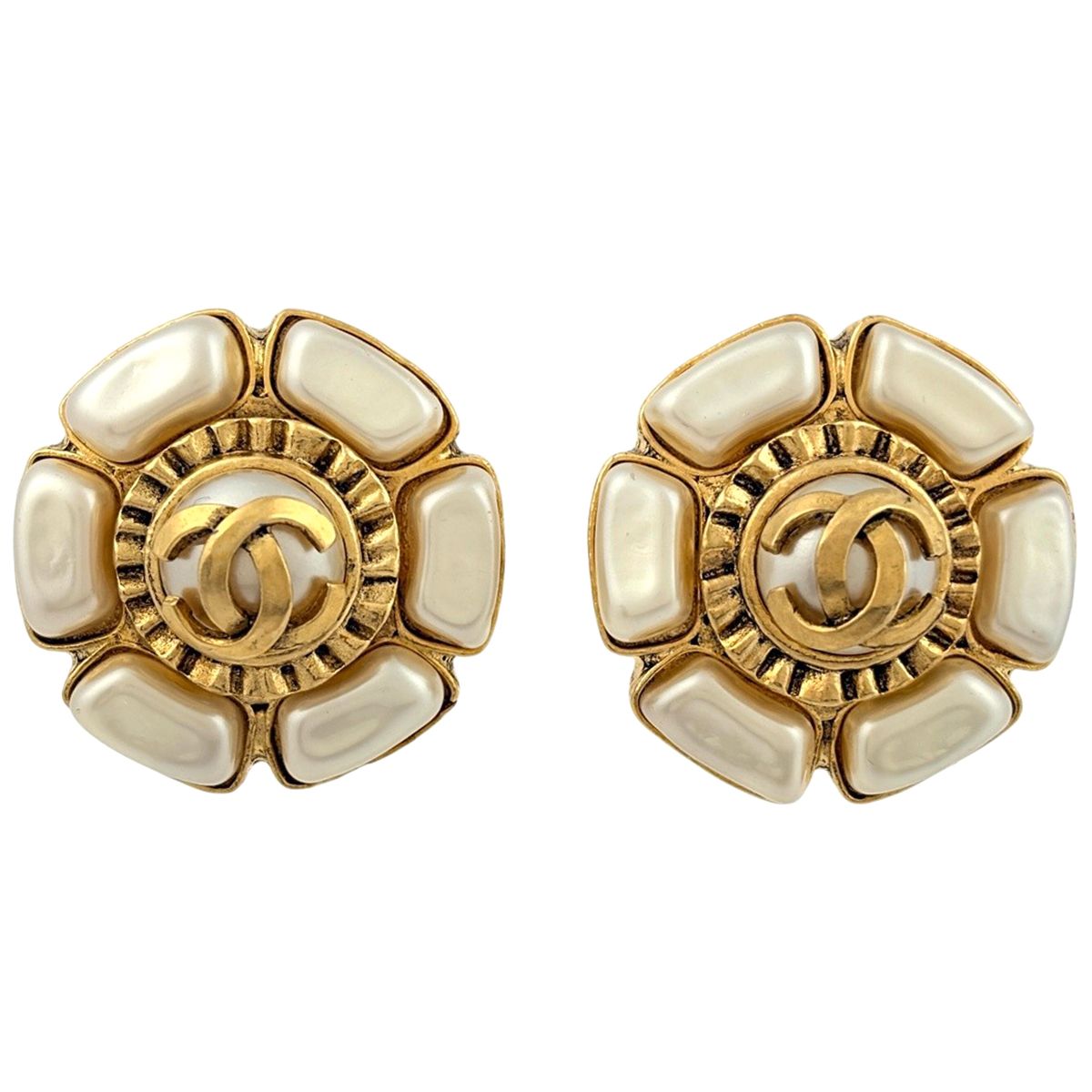 シャネル CHANEL ココマーク フェイクパール イヤリング GP ゴールド レディース 【中古】