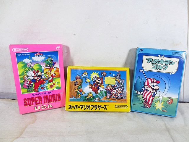 美品 任天堂 ファミコン FC スーパーマリオブラザーズ スーパーマリオUSA マリオオープンゴルフ セット