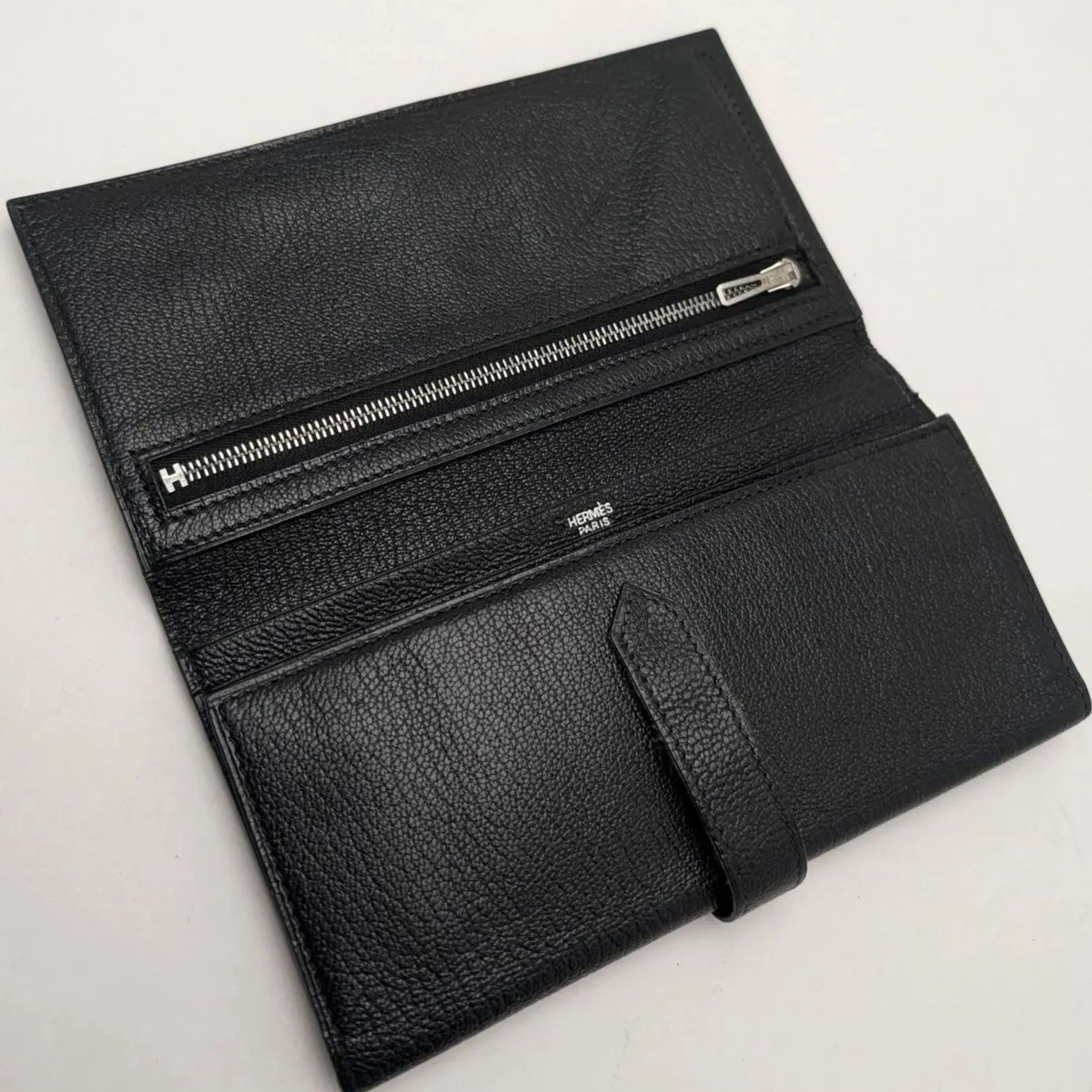 HERMES】エルメス 三つ折り長財布 ベアン デュプリ ヴォーエプソン 