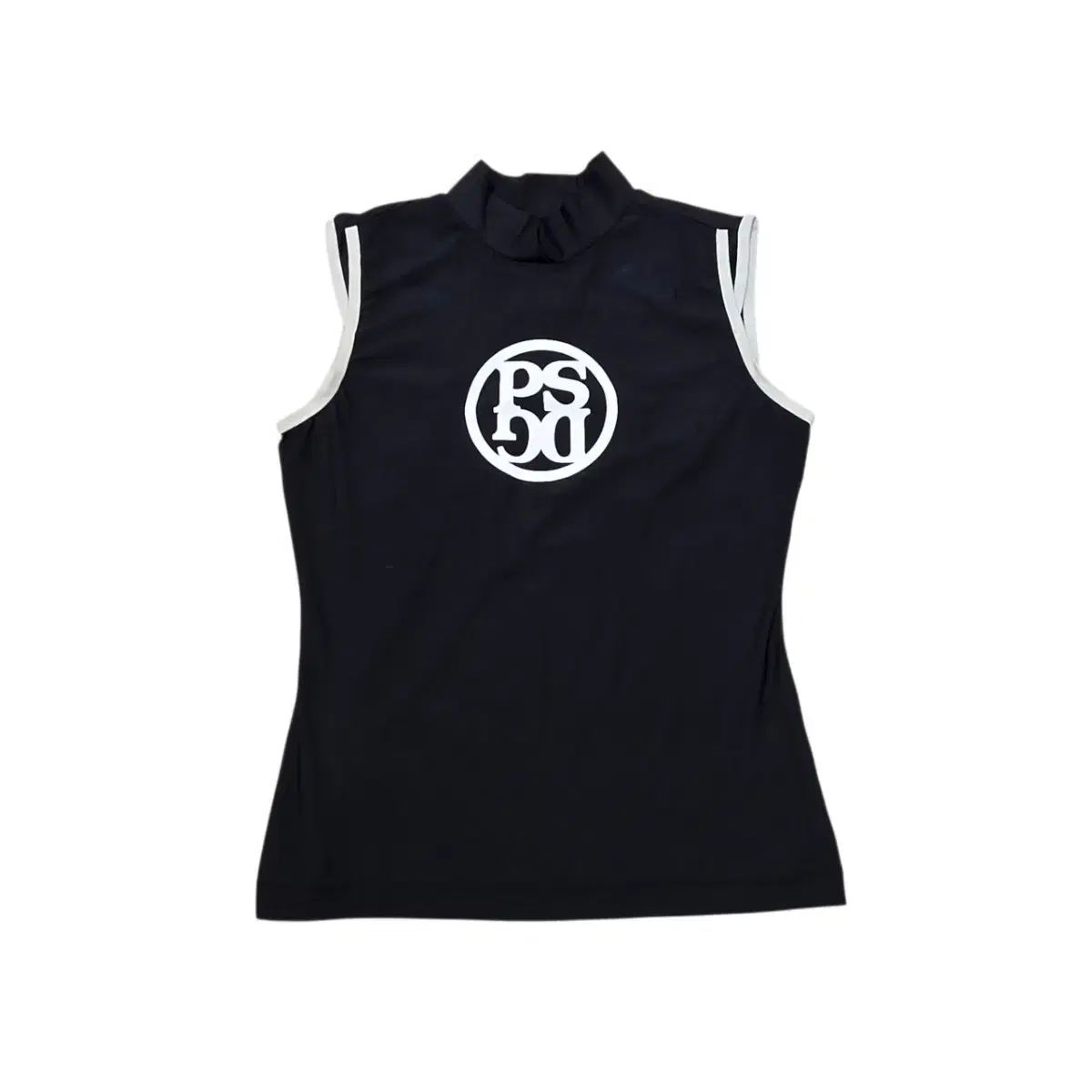 Passardi パサディ ゴルフ パンチング バイカラー モックネック ノースリーブ Tシャツ