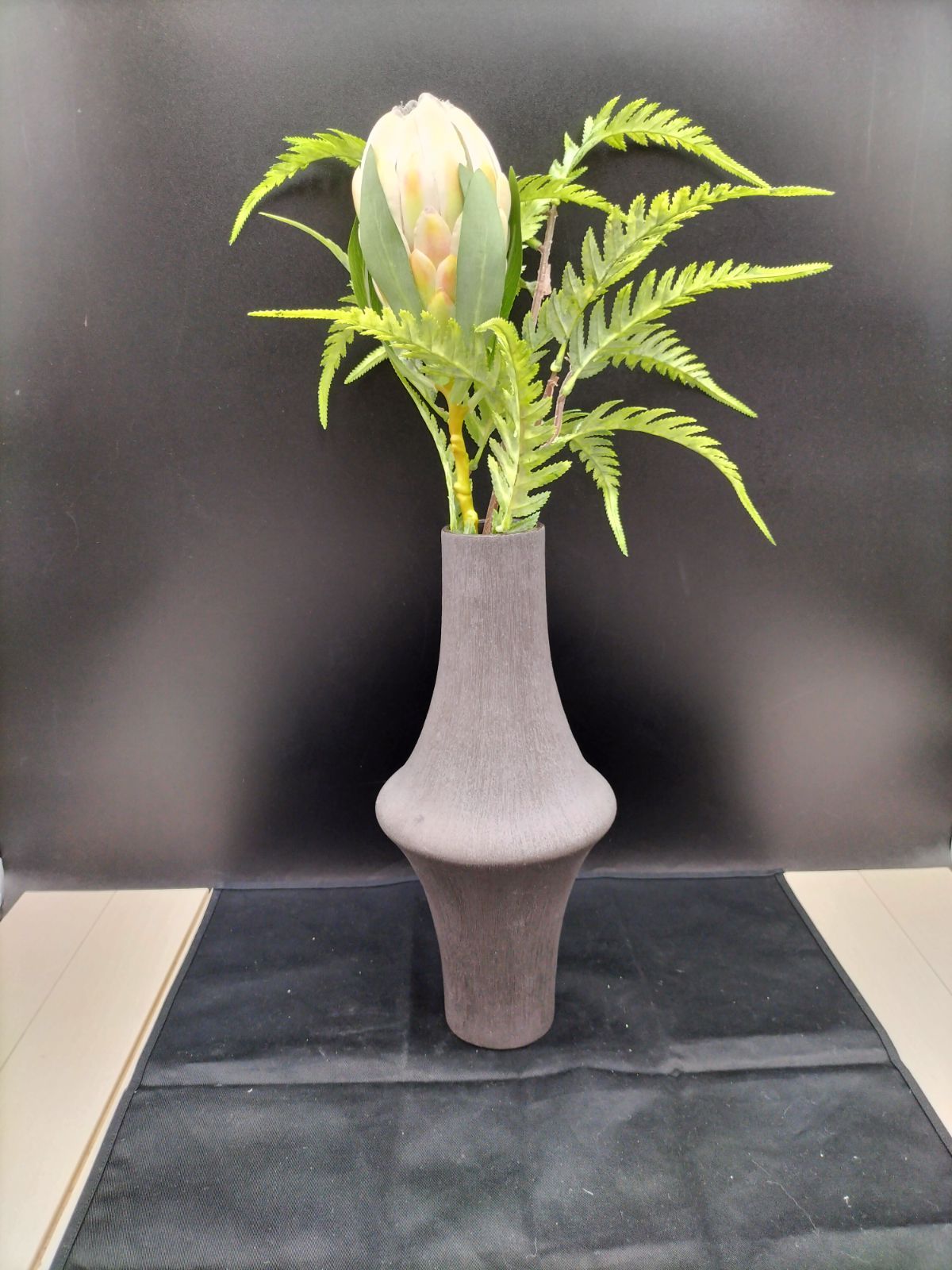 造花付きフラワーベース◆Chomcharm◆花瓶◆置物◆オブジェ◆インテリア雑貨◆F-2601FB7