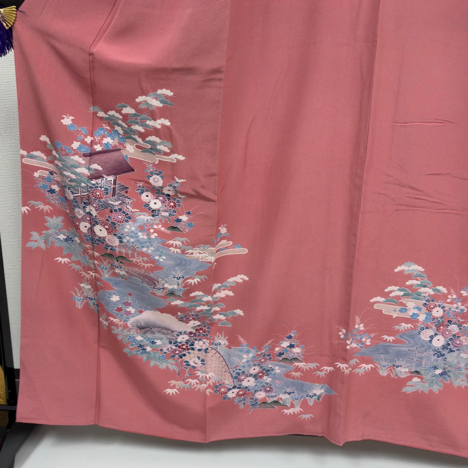 付下げ 友禅 上品な花柄の染め 紋無し 正絹 着物 MK-7421 - メルカリ