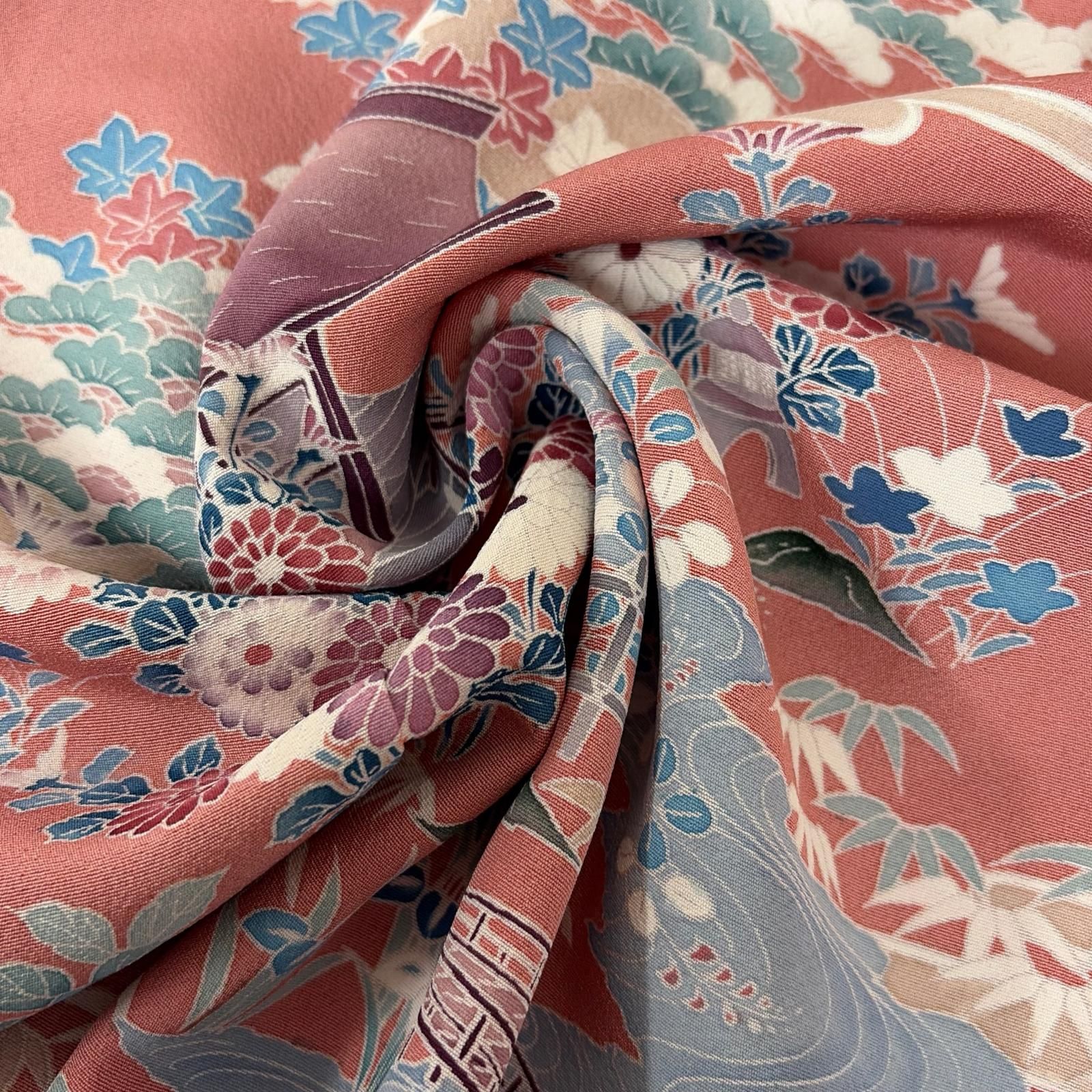 付下げ 友禅 上品な花柄の染め 紋無し 正絹 着物 MK-7421 - メルカリ
