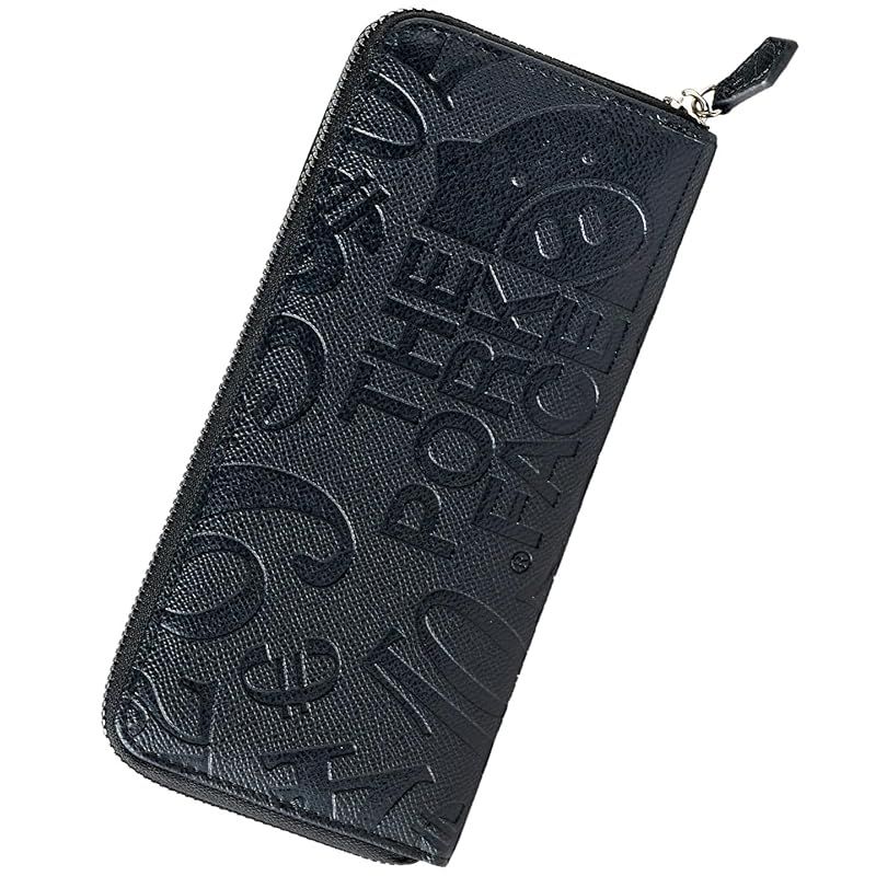 [フランク三浦] THE PORK FACE コラボ 長財布 ラウンドファスナー エンボス 財布 メンズ レディース ビッグマネー (ブラック) 0