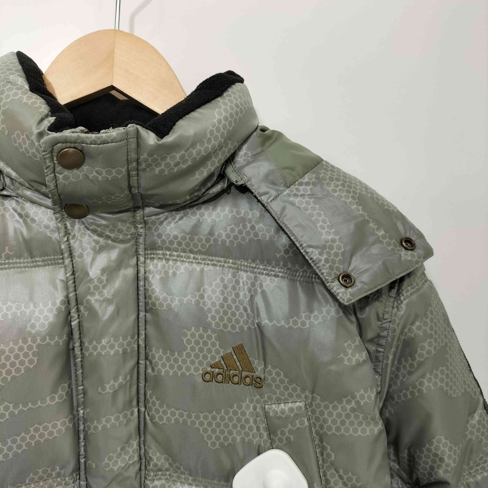 アディダス adidas 00s Y2K ハニカム 迷彩 ファー ダウンコート メンズ 