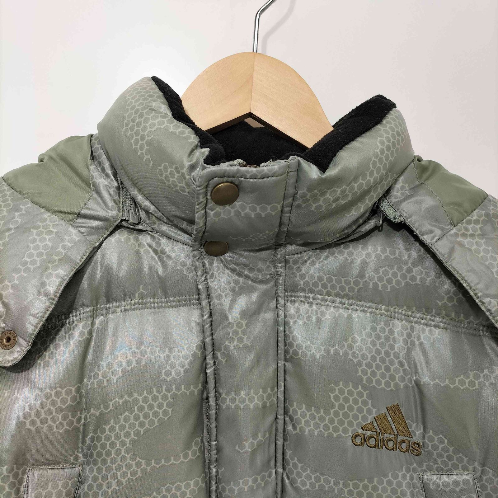 アディダス adidas 00s Y2K ハニカム 迷彩 ファー ダウンコート メンズ