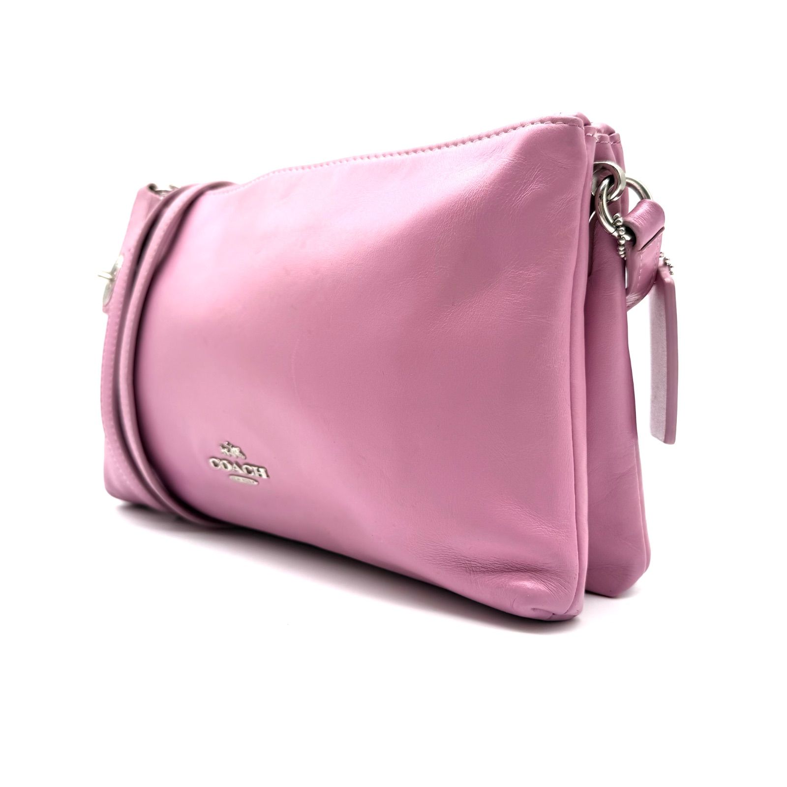 COACH y2k pink leather shoulder bag crossbody double pocket コーチ 