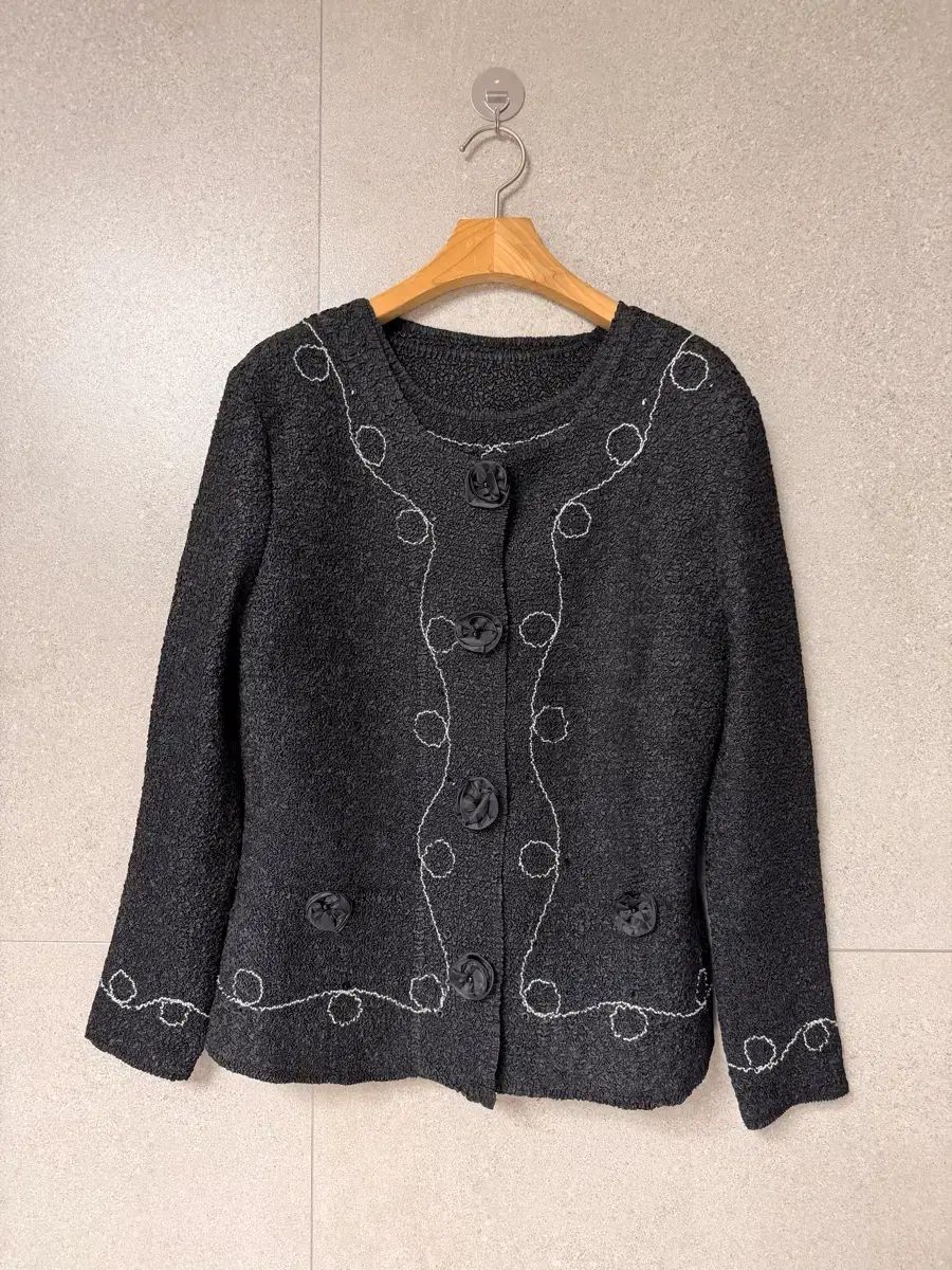 ブラック あんさんぶる 半袖 + カーディガン セット プリーツ 刺繍 装飾