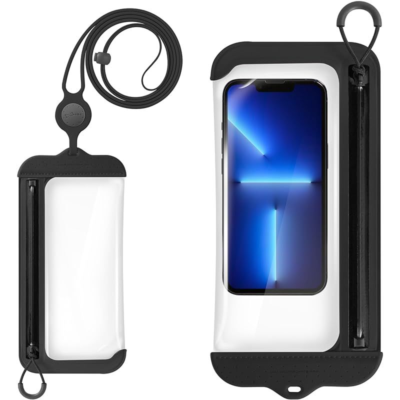 【新品】 【Bone】スマホ 防水 ケース 海 IPX8認証 水中撮影 ファスナー式 携帯ぼうすい 水中タッチ操作 完全防水 浮く 高透過率 顔認証 通話 長さ調整可 ストラップ付き 両手解放 首かけ iPhone ポーチ 4-7.2インチ対応 プール 温泉