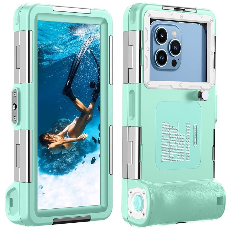 【新品】 Lanhiem スマホ潜水用ケース iPhone/Samsung/Xiaomiダイビングケース 水中撮影や写真やビデオ用 耐水圧 排気穴 IPX8最高レベル水深さ15mまで潜水可能 水泳 お風呂 海水浴 温泉 お釣り 防水ポーチ ストラップ付き PE