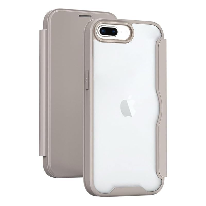 【新品】 YUYIB スマホケース 対応 iPhone 8 Plus ケース iPhone7 Plus ケース 手帳型 背面 クリア 透明 高級なPUレザー+PCパネル+TPUバンパー マグネットが内蔵 衝撃吸収 軽量薄型 ブランド アイフォン8 