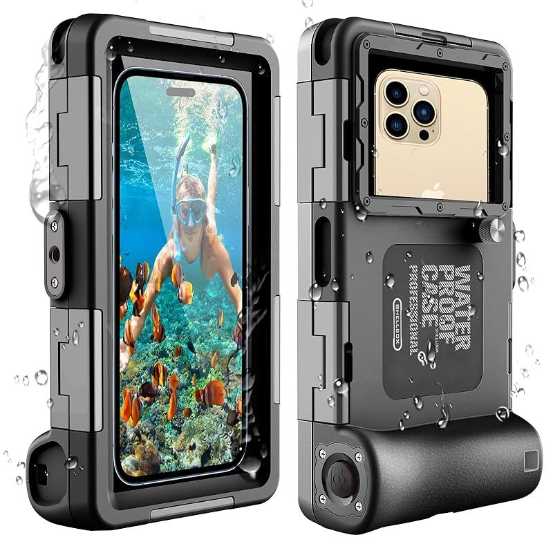 【新品】 iPhone 用水中撮影ケース IPX8防水レベルまで15mまで潜水可能 スマホ用防水ポーチ 夏フェス・お風呂・海水浴・温泉・お釣り用 ストラップ付き (ブラック)
