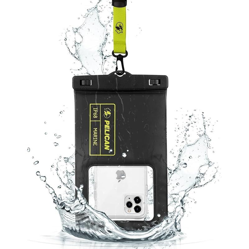 【新品】 【Pelican】 IP68 (防塵防水規格最高等級) ペリカン スマホ 防水ポーチ 防水ケース XLサイズ 1個 〔最大 7.0 インチ スマートフォン対応〕 Marine Waterproof Floating Pouch XL - Black/