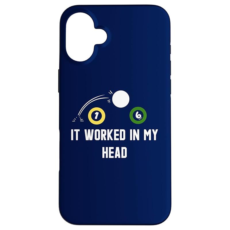 【新品】 It Worked In My Head 面白いプールビリヤード スマホケース iPhone 16 Plus 用