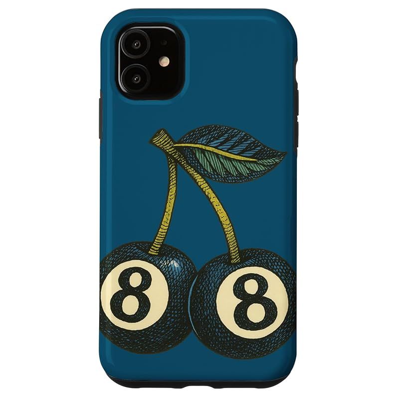 【新品】 さくらんぼとボール8個 レトロラッキープールデザイン スマホケース iPhone 11 用 7,178円