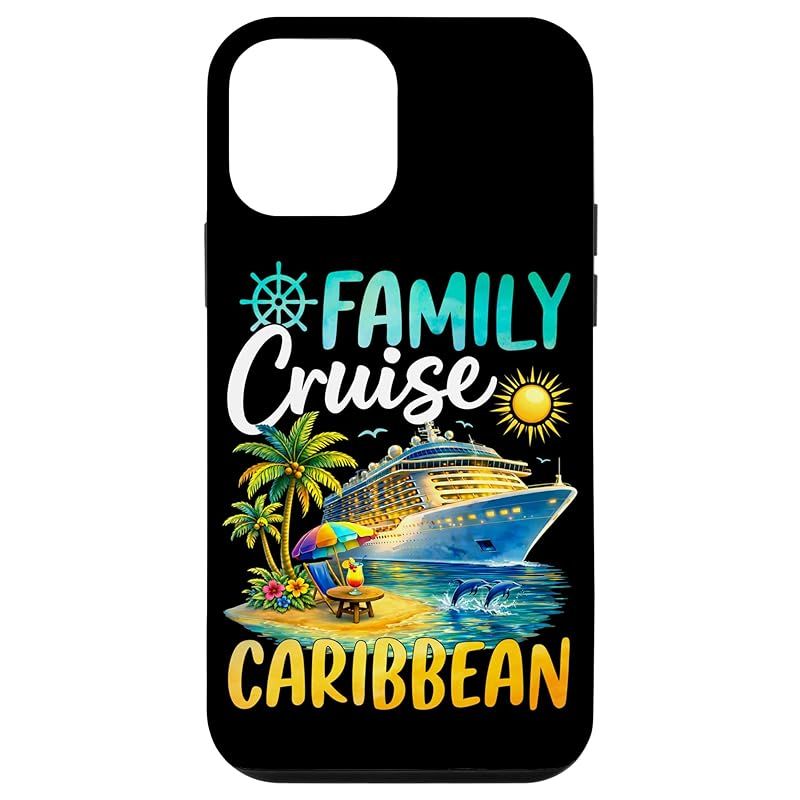 【新品】 ファミリークルーズ カリブ海 トロピカルバケーション旅行 スマホケース iPhone 12 mini 用