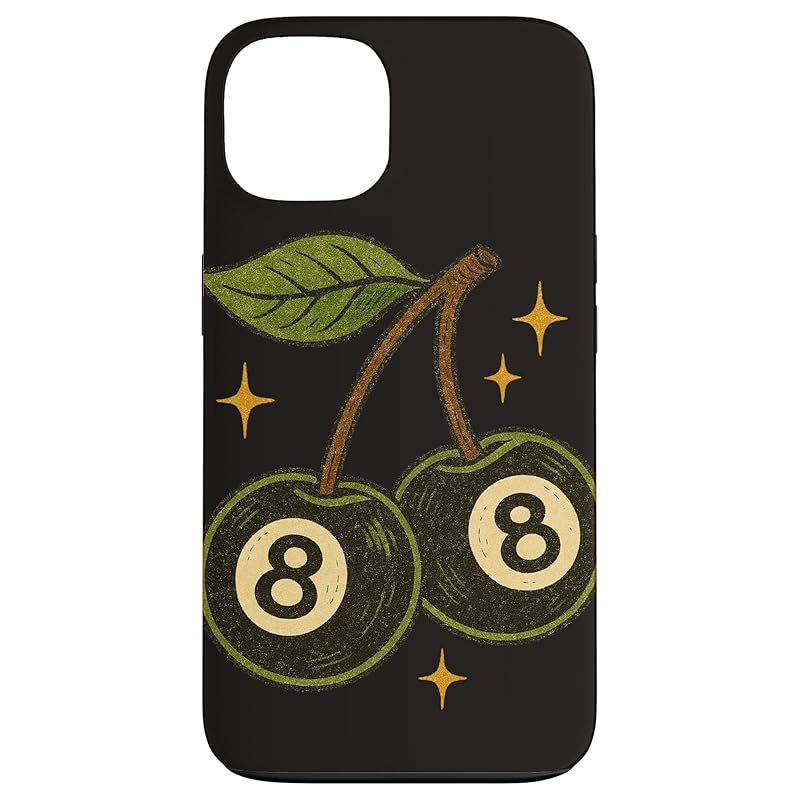 【新品】 さくらんぼとボール8個 レトロラッキープールデザイン スマホケース iPhone 13 用