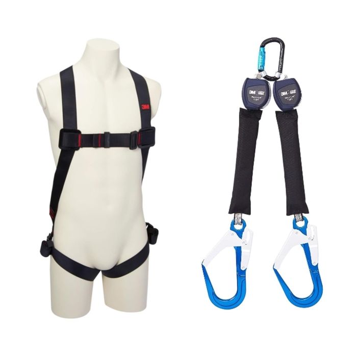 【新品・2営業日で発送】3M スリーエム 3M プロテクタ フルハーネス M／Lサイズ・巻き取り式ツインランヤードセット【限定セット品】 (1161649KIT2 3080)