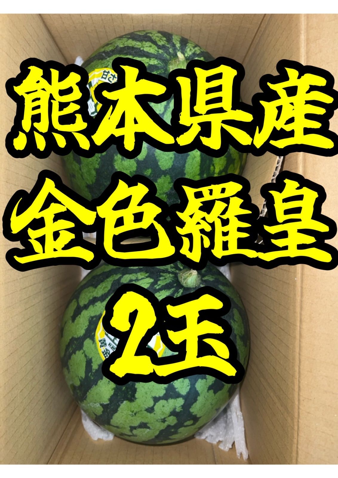 北海道沖縄離島追加送料無し 熊本県産黄色すいか《金色羅皇》２玉