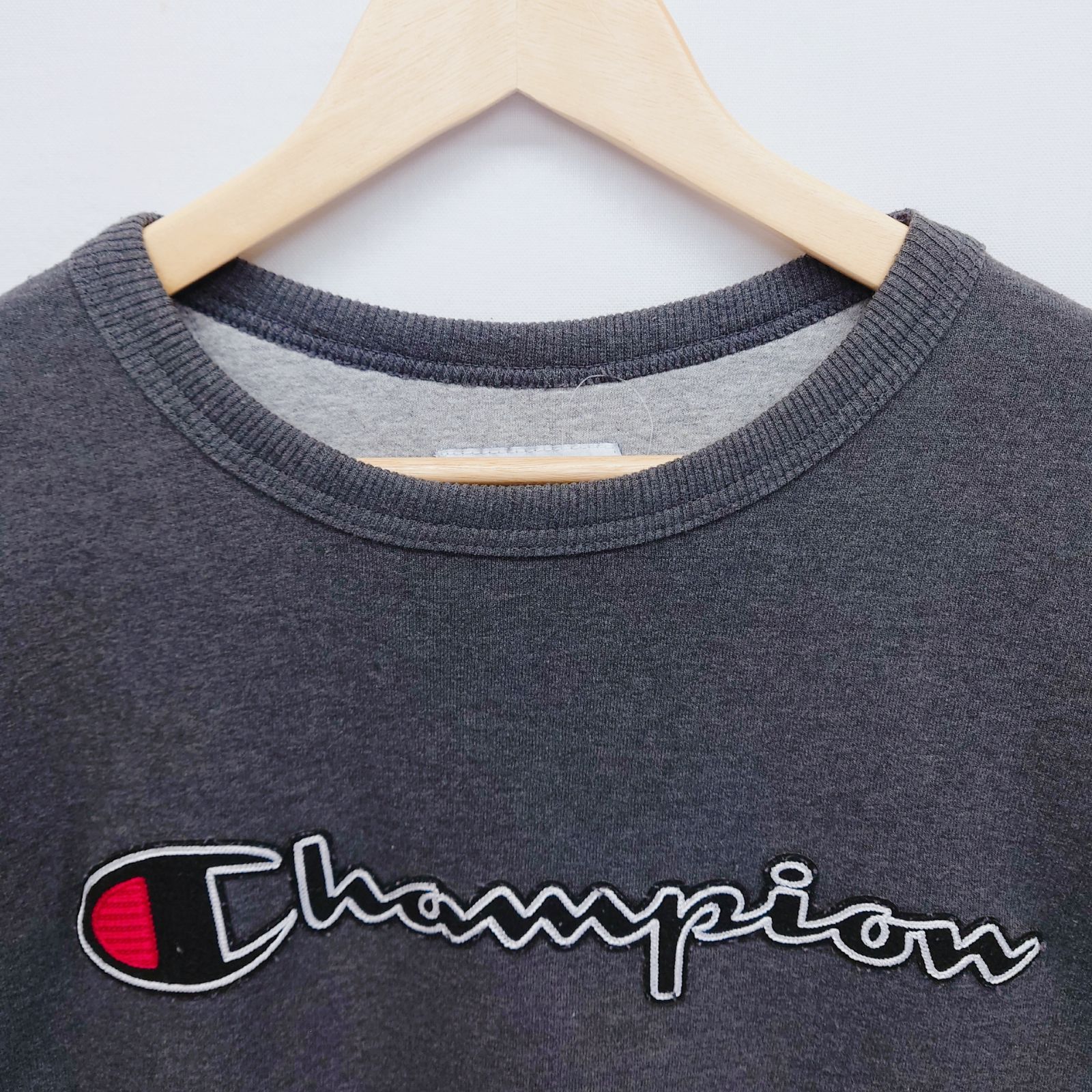 Champion チャンピオン スウェットトレーナー M XL相当 グレー 刺繍 
