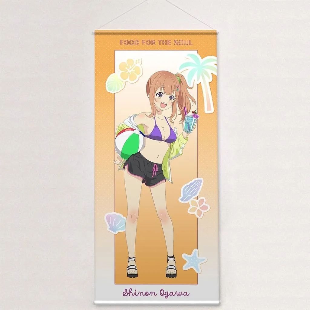 【中古】タペストリー 小川しのん(水着) 描き下ろし 特大タペストリー 「日々は過ぎれど飯うまし」
