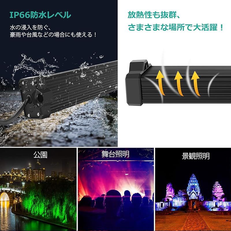 MEIKEE 42W RGB ライト 投光器 フラッドライト 高輝度 マルチカラー 調