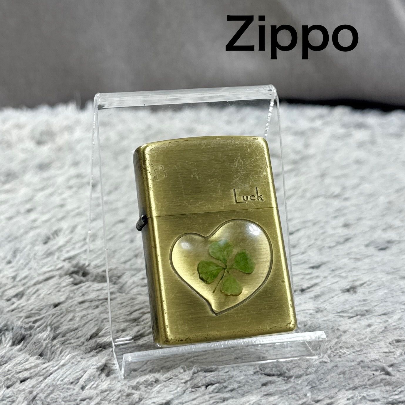 Zippo ジッポー リアル四つ葉のクローバー Luck オイルライター 