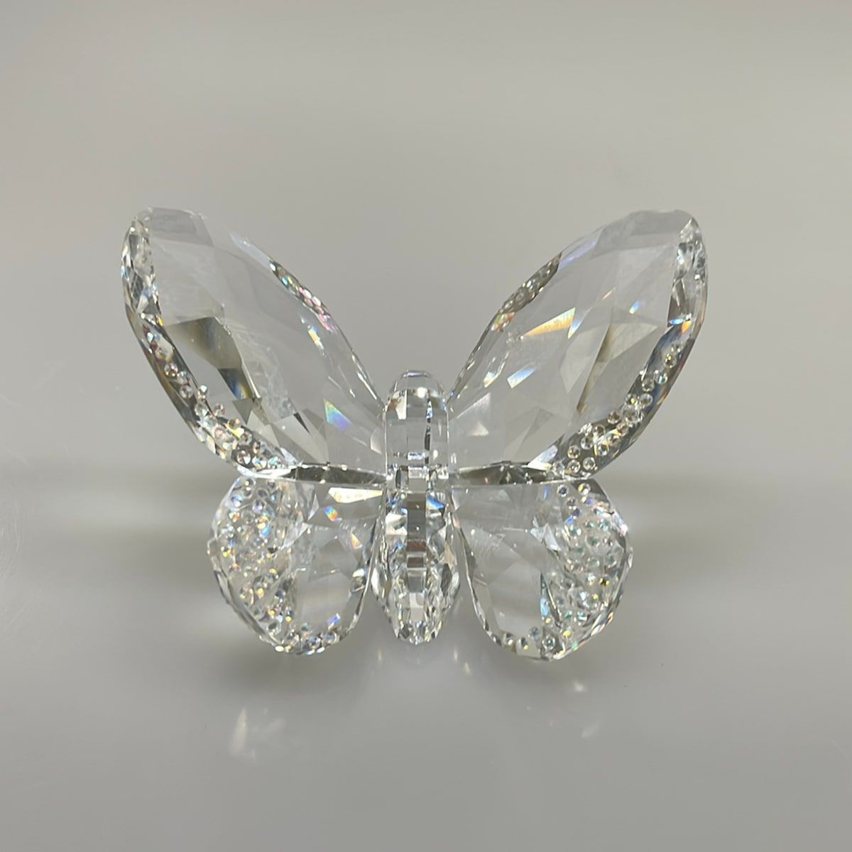 SWAROVSKI(スワロフスキー) 小物美品 - クリア 置物/バタフライ(蝶 