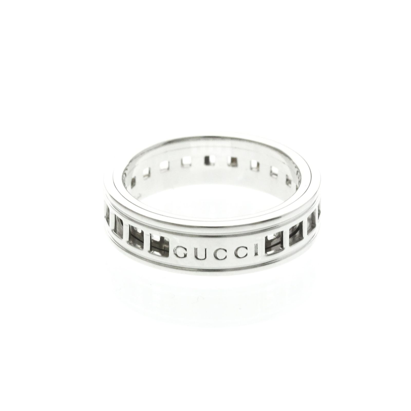 グッチ(Gucci) スクロールリング K18ホワイトゴールド(K18WG 