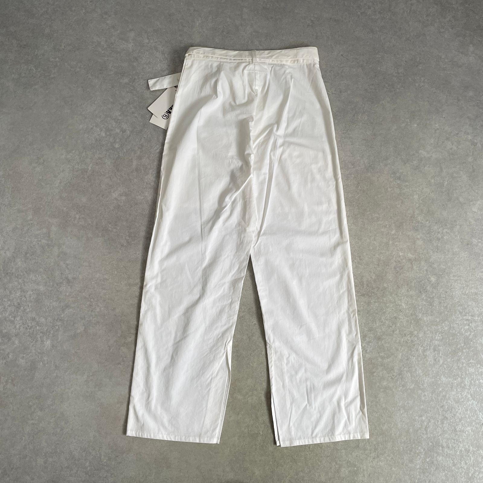 新品 定価4.1万 MM6 Maison Margiela コットンパンツ フロントリボン