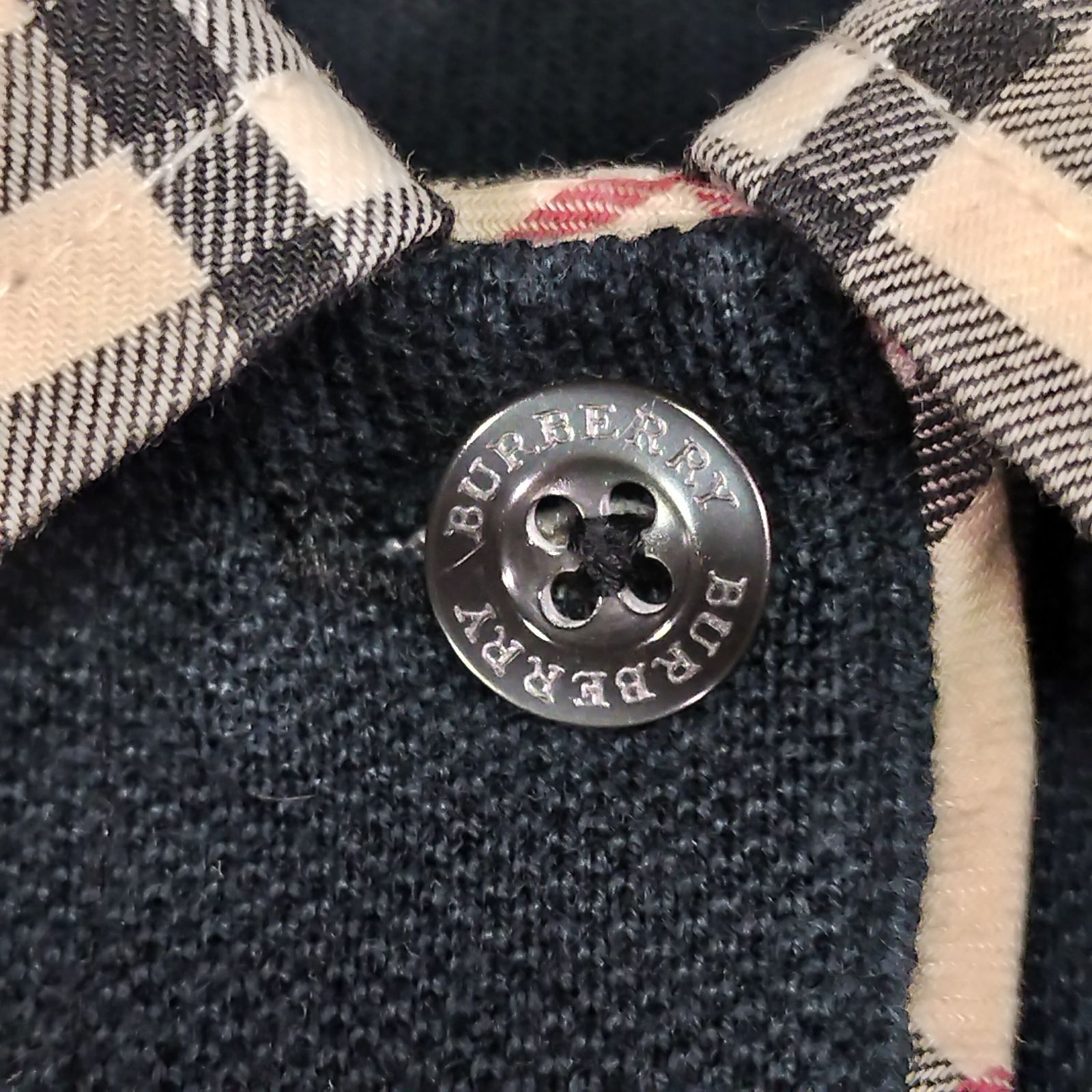 BURBERRY LONDON ノバチェック襟 ポロシャツ Lサイズ ブラック 黒色