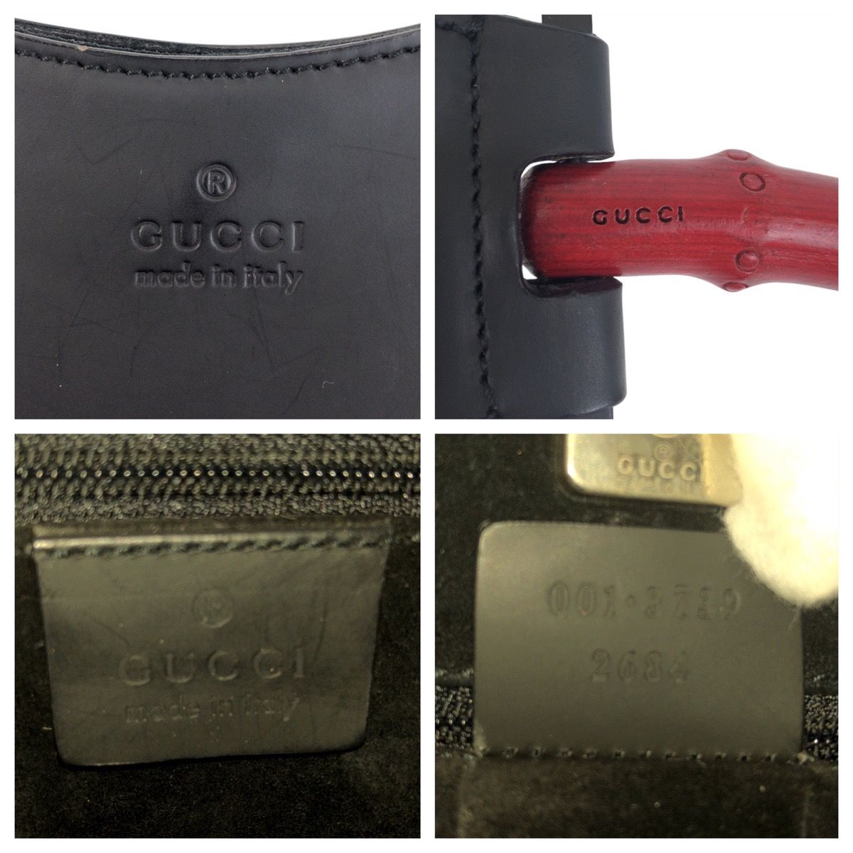 GUCCI グッチ バンブー ブラック 黒 レッド レザー/バンブー 001 3739 
