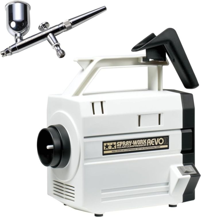 【新品・3営業日で発送】タミヤ 74543 コンプレッサーレボ2 シングルエアブラシ付
