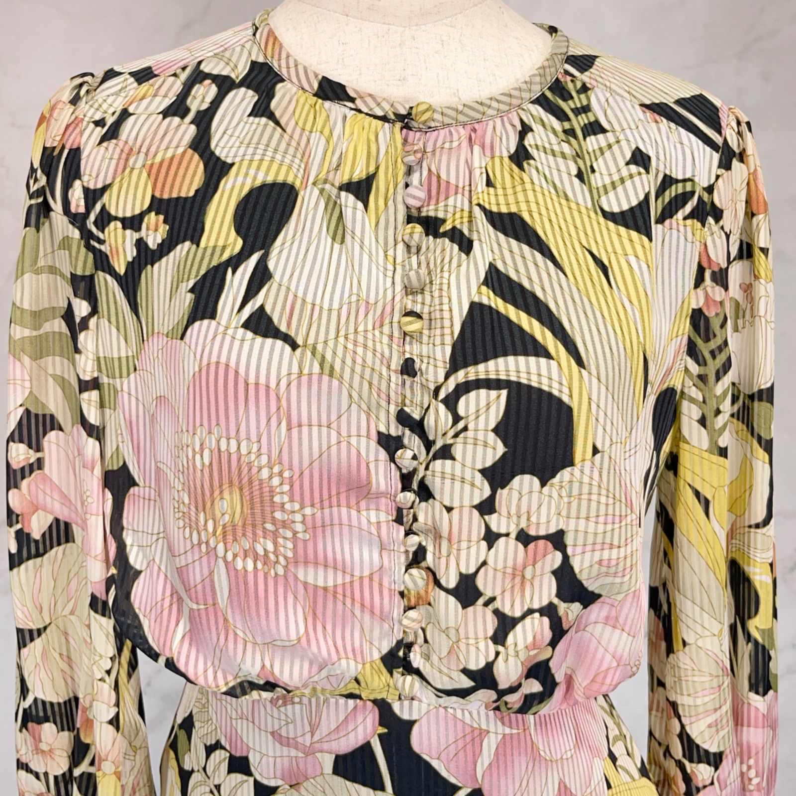 TED BAKER LONDON テッドベイカー 長袖 ワンピース 花柄 フラワー