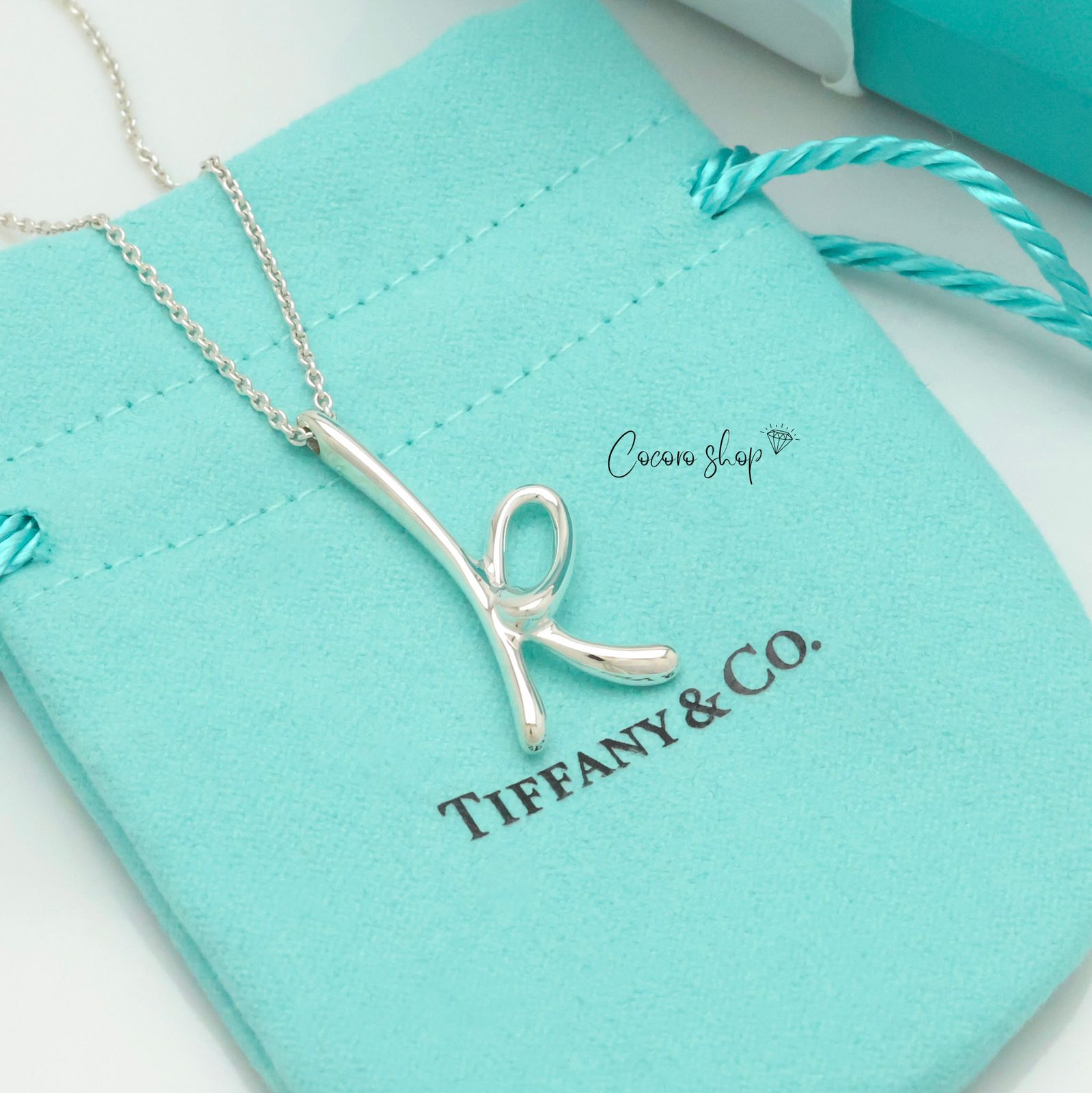 美品】ティファニー TIFFANY&Co. ミディアム ノーツ レター イニシャル 