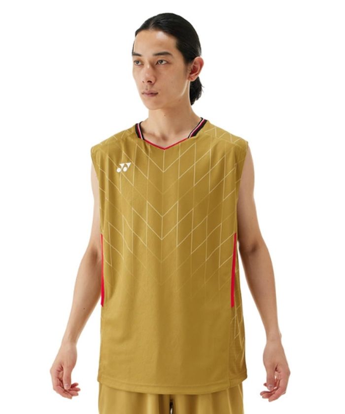 【新品・5営業日で発送】YONEX ヨネックス メンズゲームシャツ(ノースリーブ) (10699) 色 : ゴールド サイズ : O