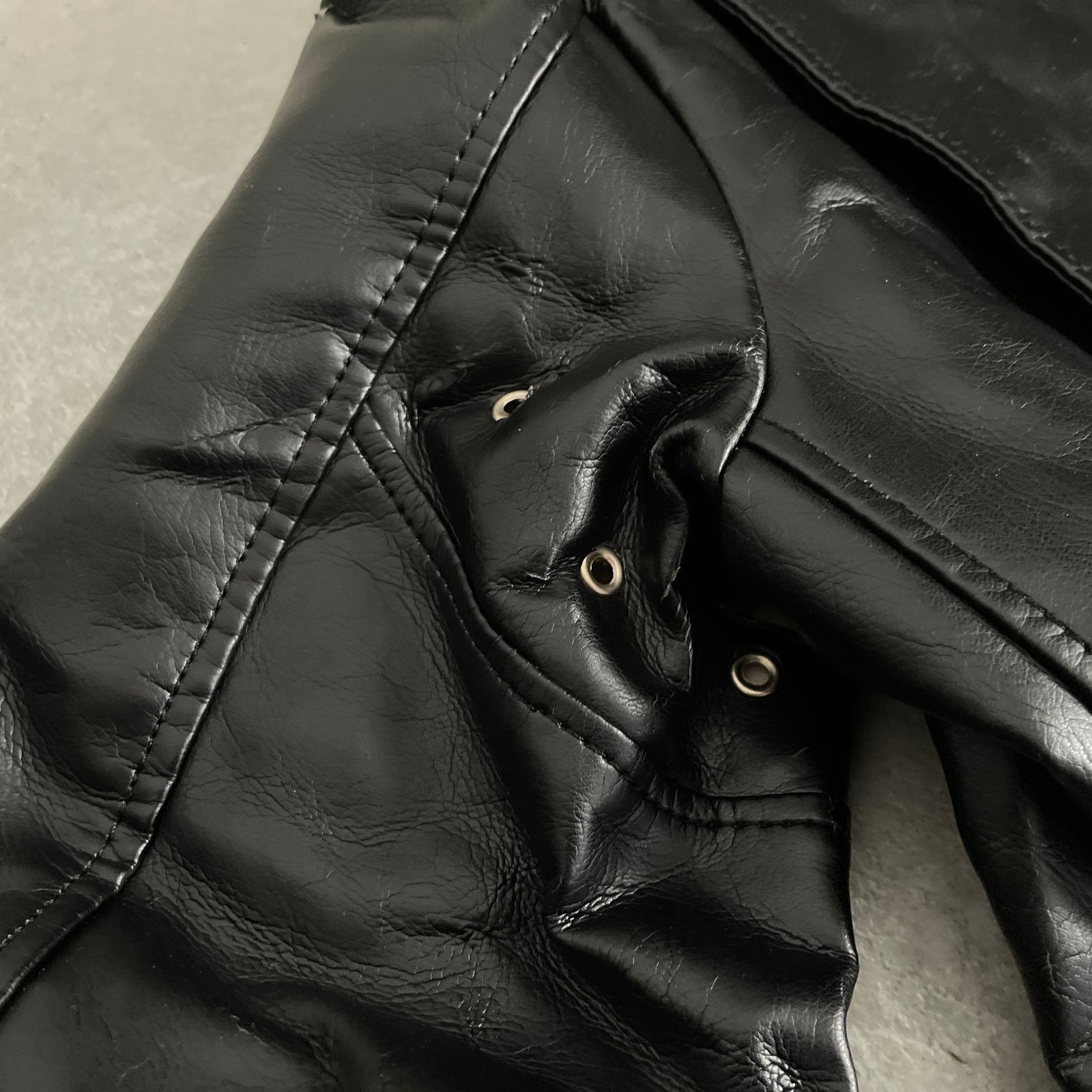 BALCK COMME des GARCONS ダブル ライダースコート PUレザー ブラック